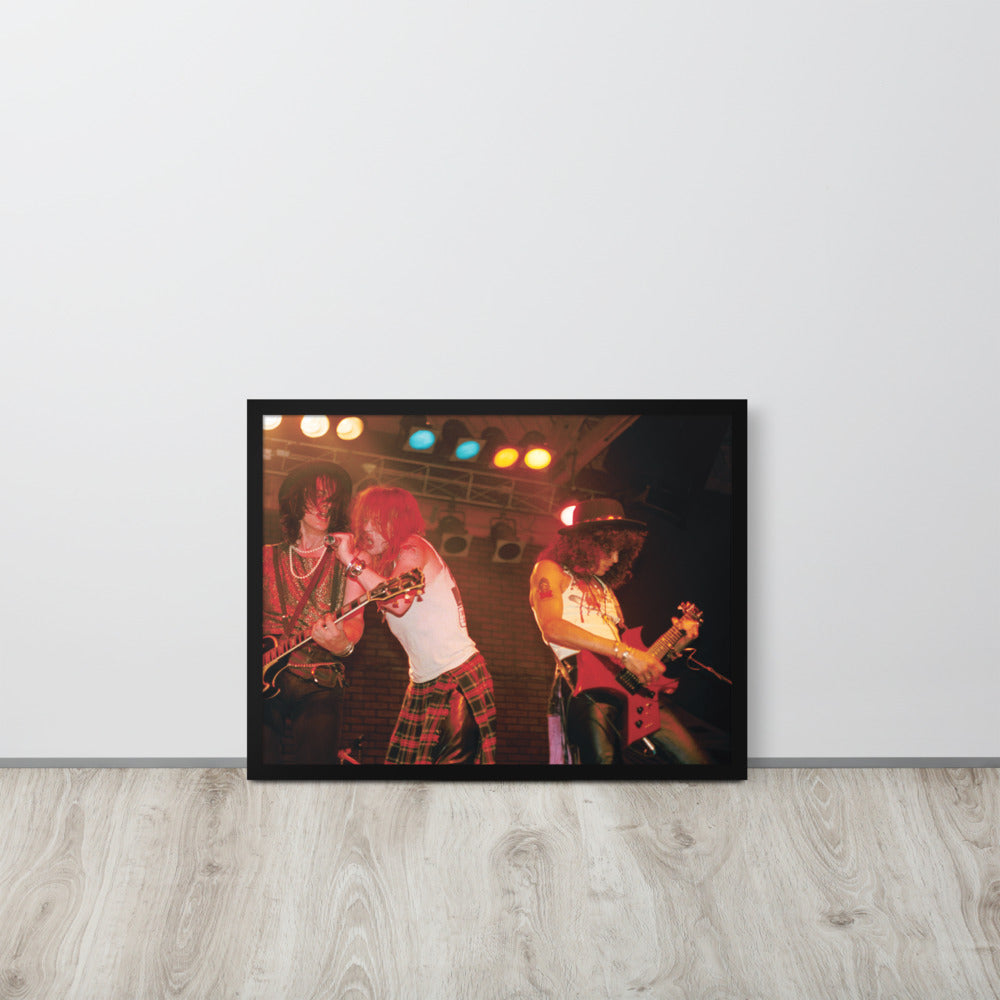 Framed Print: Izzy, Axl & Slash at the Troubadour June 6th, 1985