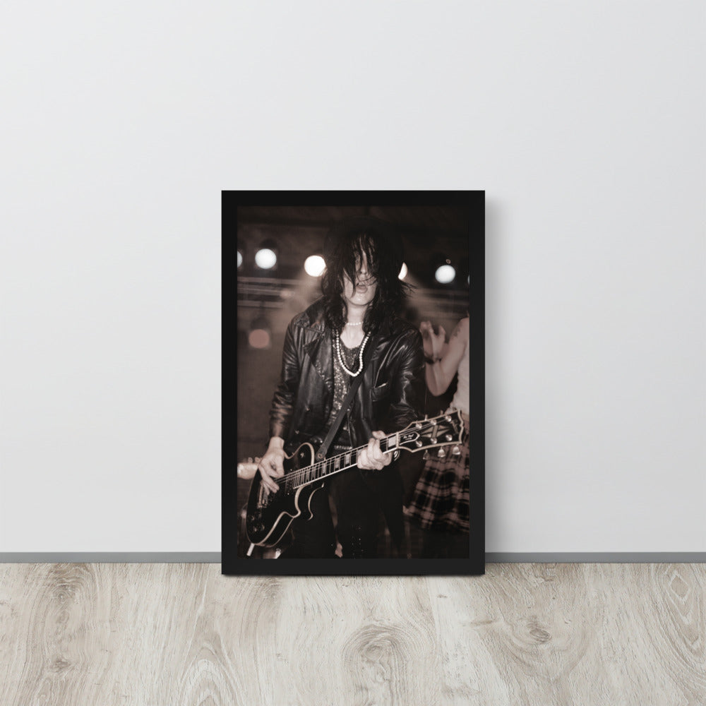 Framed Print: Izzy Stradlin playing with GNR on June 6th, 1985 at the Troubadour