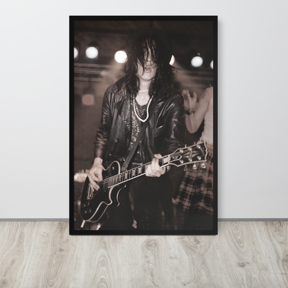 Framed Print: Izzy Stradlin playing with GNR on June 6th, 1985 at the Troubadour