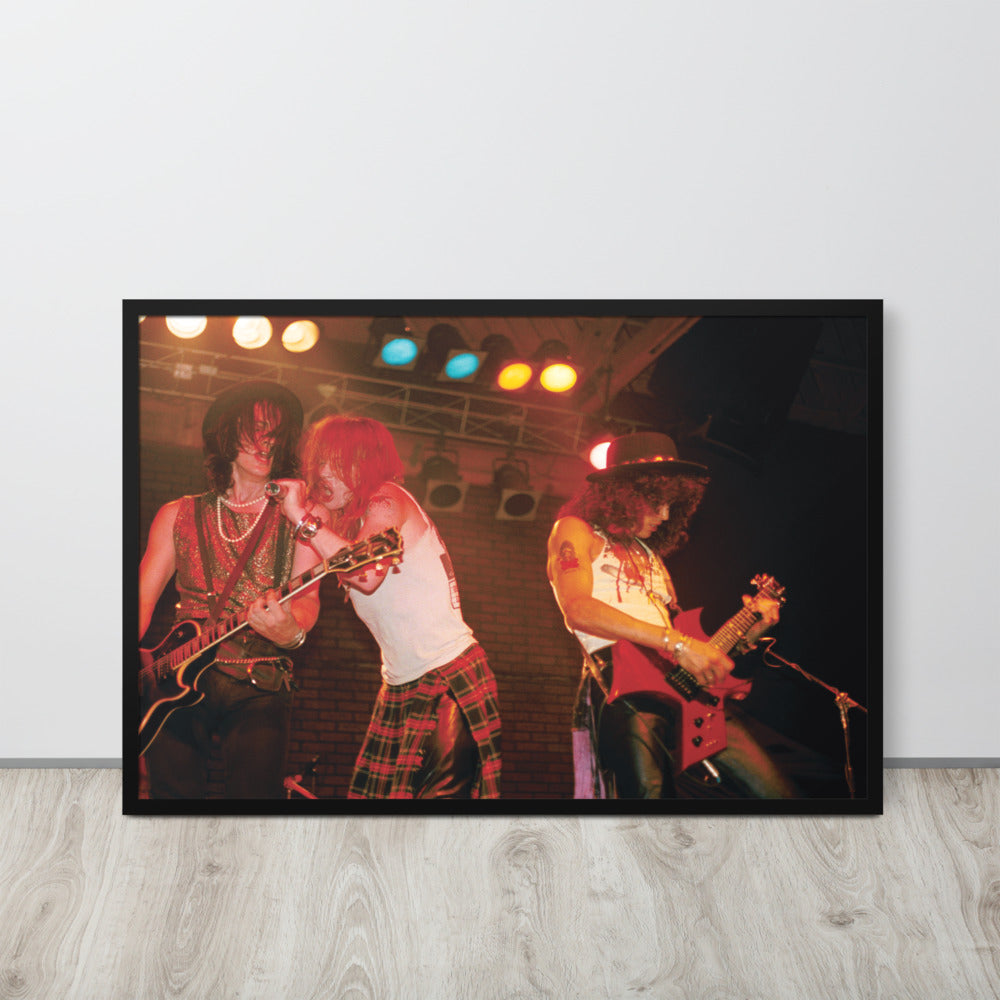 Framed Print: Izzy, Axl & Slash at the Troubadour June 6th, 1985
